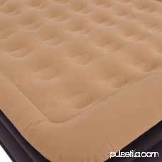 Costway Queen Size Mattress Double Inflatable Raised Air Bed W/Built In Electric Pump